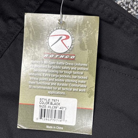 Men's Black Military BDU Pants Cargo Work Utility Bottoms Fatigue Trouser SizeXL - Picture 5 of 7